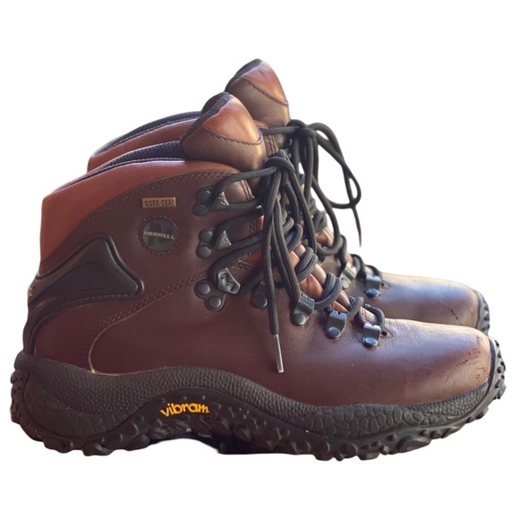 Merrell Womens Chameleon Dark Brown GoreTex Vibram Hiking Boots Size 8 - Picture 1 of 17